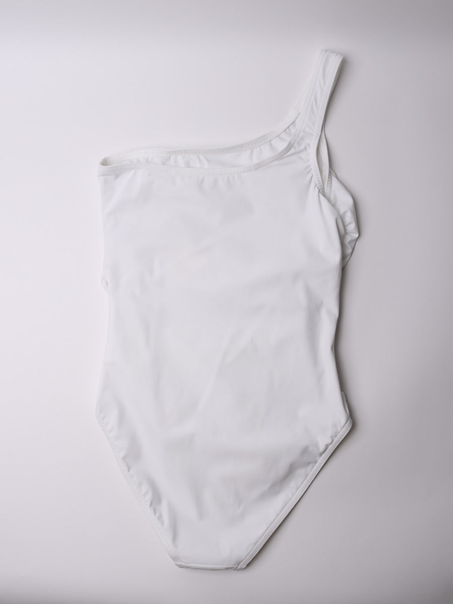 Karla Colletto One Shoulder With Shelf Bra In White