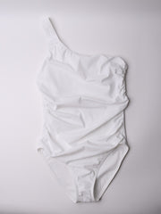 Karla Colletto One Shoulder With Shelf Bra In White, view 1, click to see full size