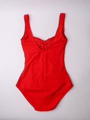 Karla Colletto One Piece Square Neck In Cherry, view 2, click to see full size
