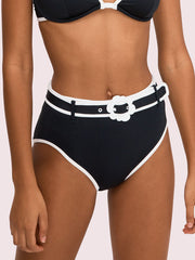 Kate Spade Daisy Buckle High Waist Bottom Black, view 1, click to see full size
