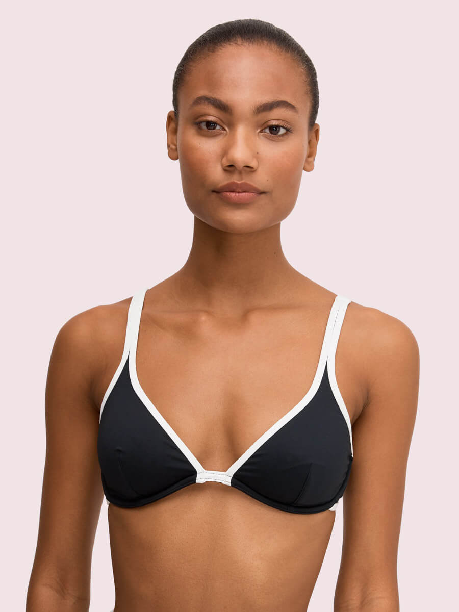 Kate Spade Daisy Buckle Underwire Bralette Black