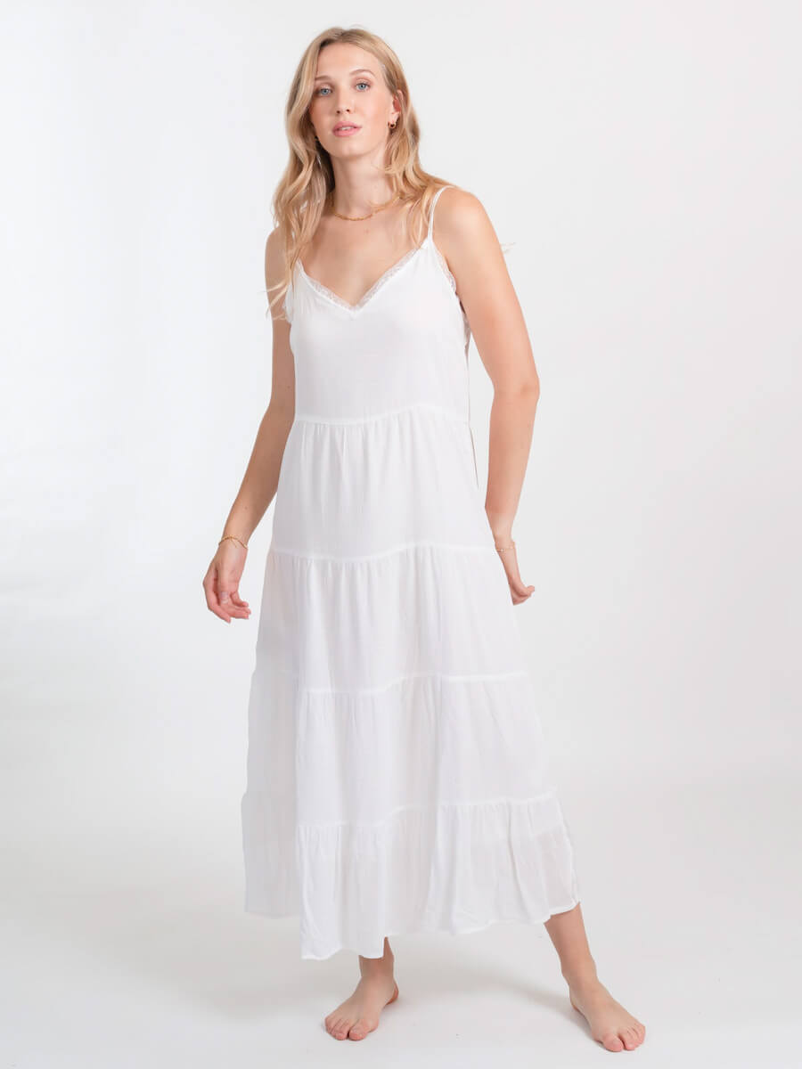 Koy Resort Miami Midi Tier Dress In White