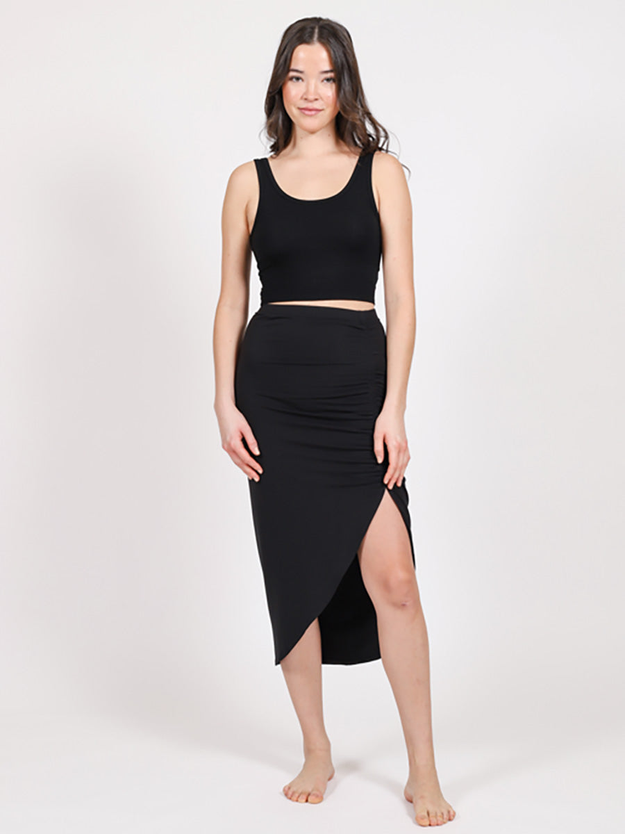 Koy Resort Laguna Ruched Skirt in Black