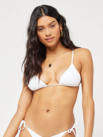 L*Space Pointelle Rib Brittany Top in White