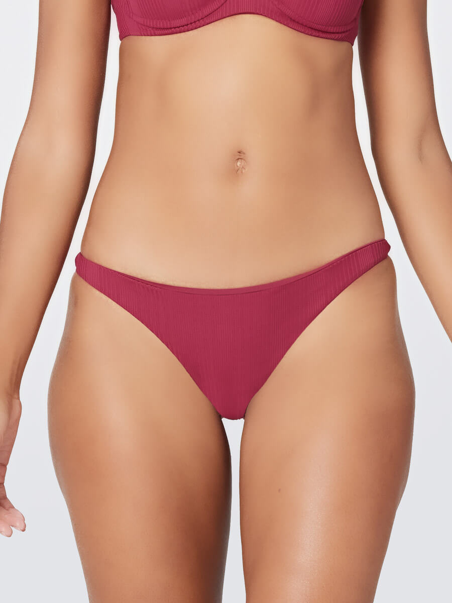 L*Space Pointelle Rib Camacho Bottom in Cabernet