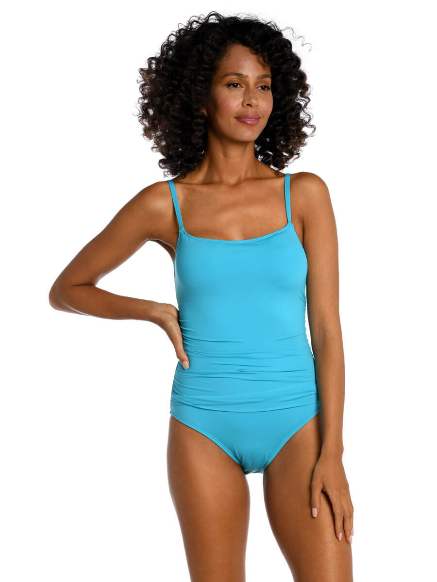 La Blanca Island Goddess Lingerie Maillot in Azul