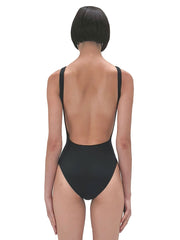 Norma Kamali Super Low Back Mio Black, view 2, click to see full size