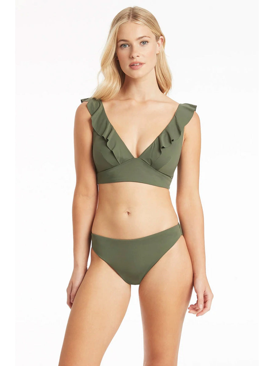 Sea Level Essentials Regular Bikini Bottom in Khaki