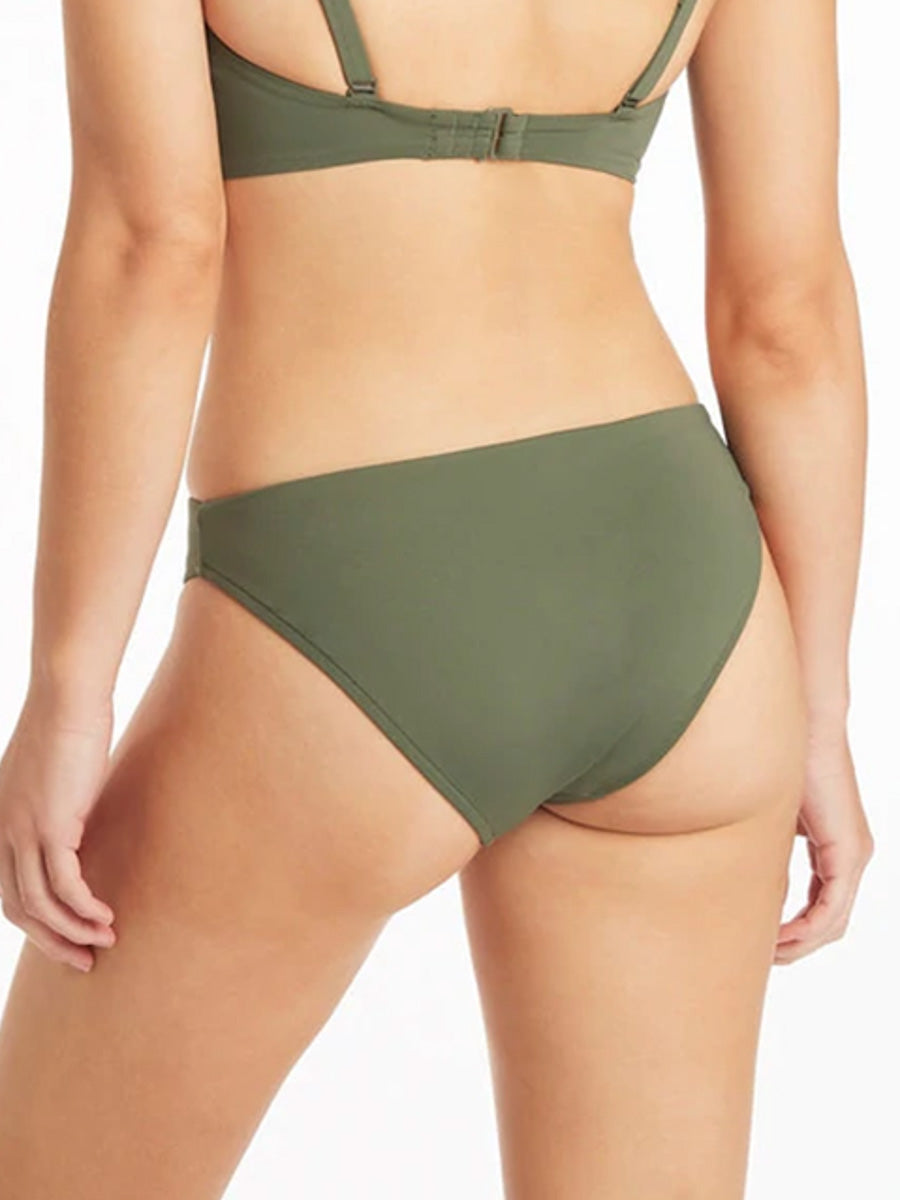 Sea Level Essentials Regular Bikini Bottom in Khaki