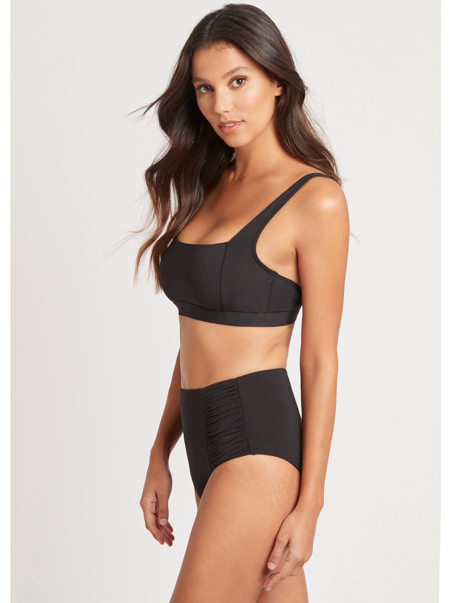 Sea Level Square Neck Bra Top In Black