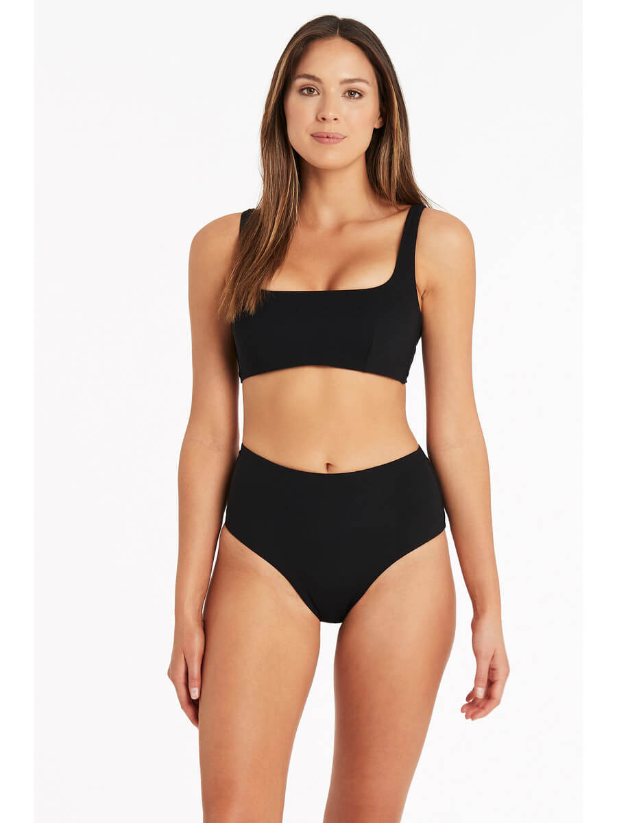 Sea Level Dark Romance Square Neck Bra in Black