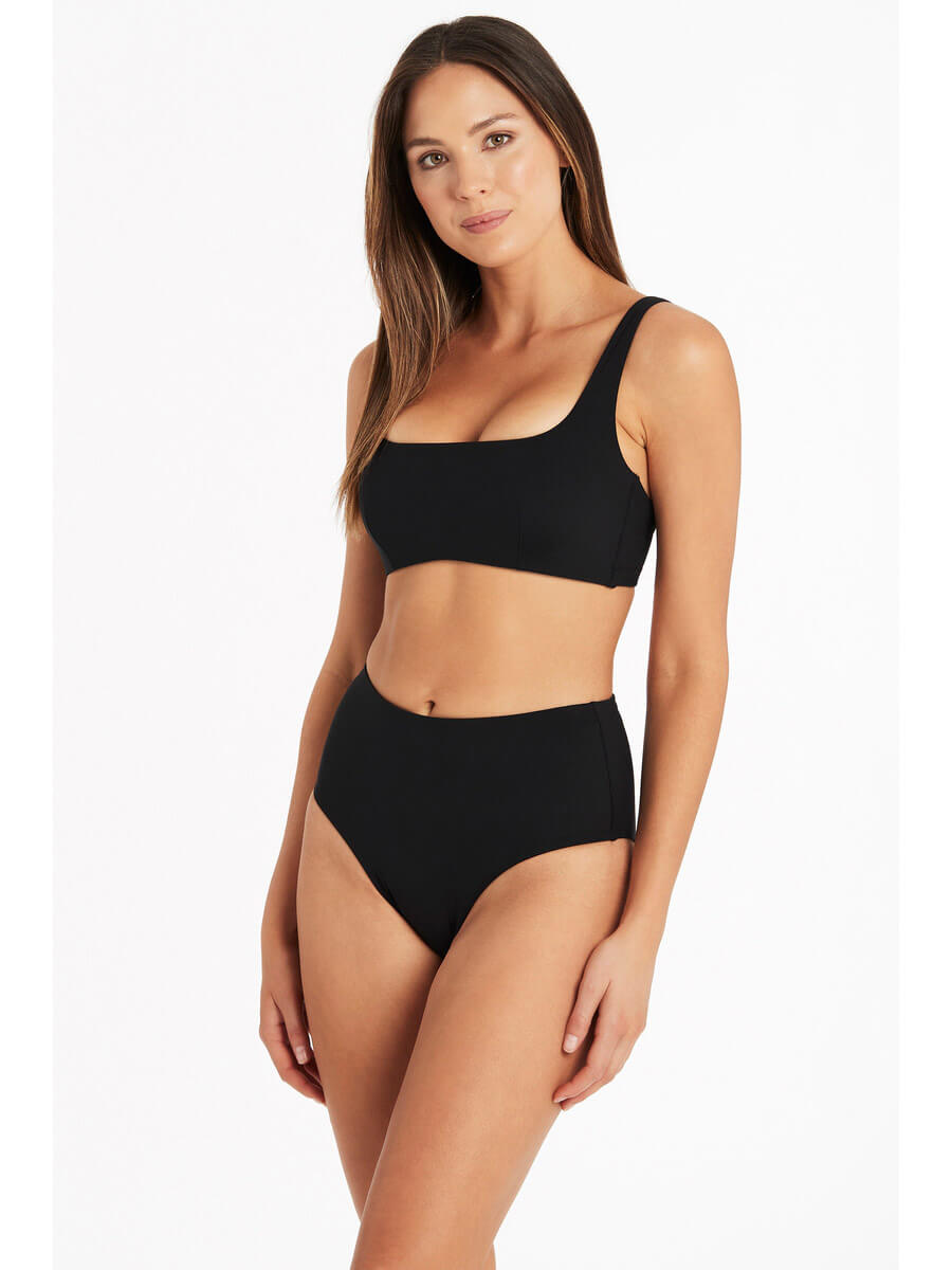 Sea Level Dark Romance Square Neck Bra in Black