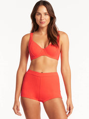 Sea Level Vesper C/D Underwire Cup Top in Tangerine, view 3, click to see full size