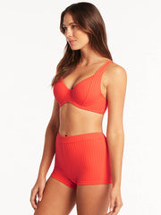Sea Level Vesper C/D Underwire Cup Top in Tangerine, view 4, click to see full size