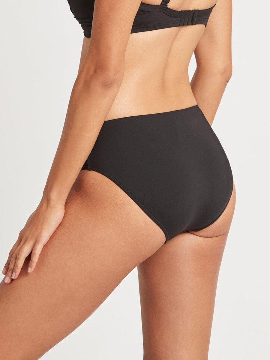 Sea Level Eco Essentials Mid Bikini Bottom In Black