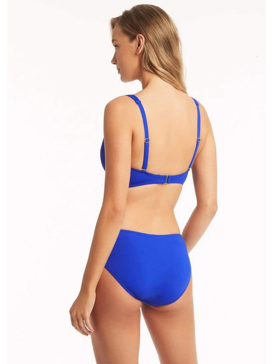 Sea Level Essentials Cross Front Bra in Cobalt