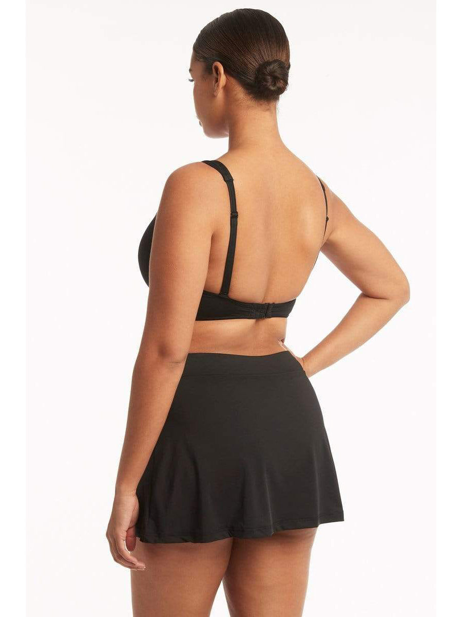 Sea Level Eco Essentials Cross Front Bra In Black