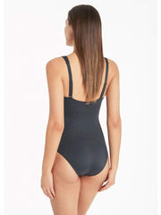 Sea Level Lola Shimmer Tank D/DD One Piece In Charcoal, view 2, click to see full size