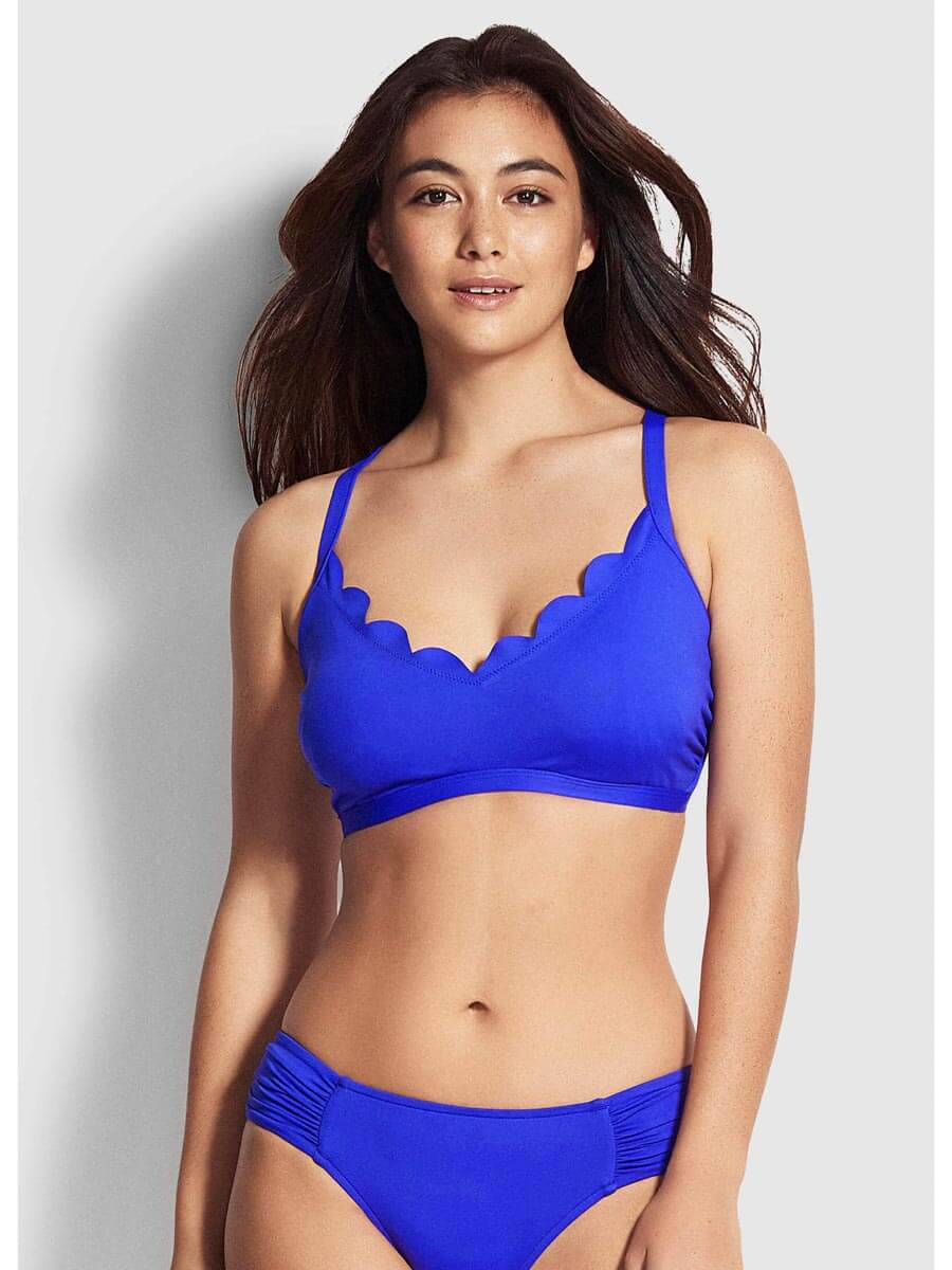 Seafolly Petal Edge D Cup Bralette Reflex Blue