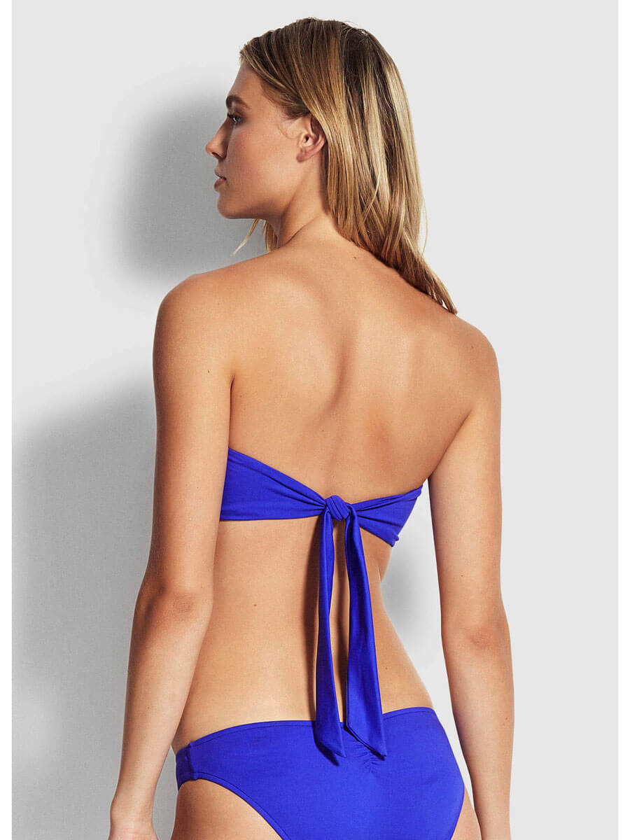 Seafolly Petal Edge Bandeau Bustier Reflex Blue