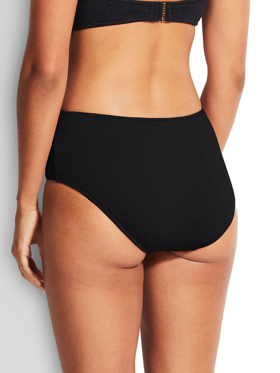 Seafolly Sea Dive Wide Side Retro In Black