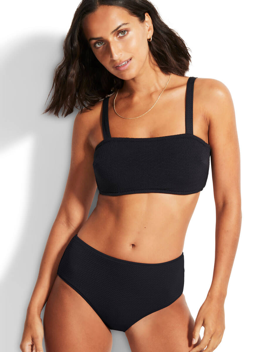 Seafolly Sea Dive DD Bandeau Bra In Black