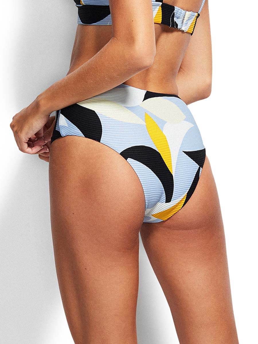 Seafolly Aloha Hi Waist Bottoms Steel Blue