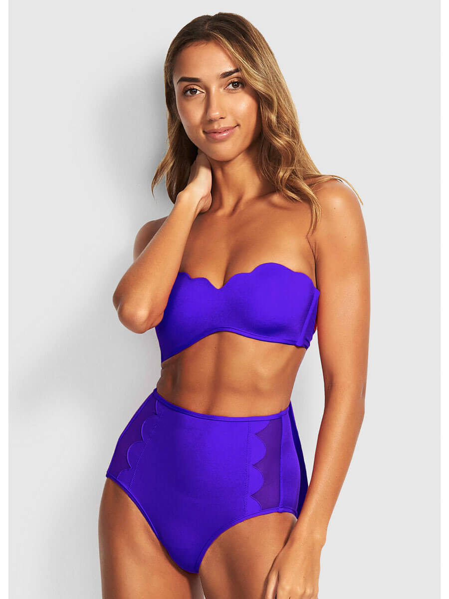 Seafolly Petal Edge High Waist Bottom Reflex Blue