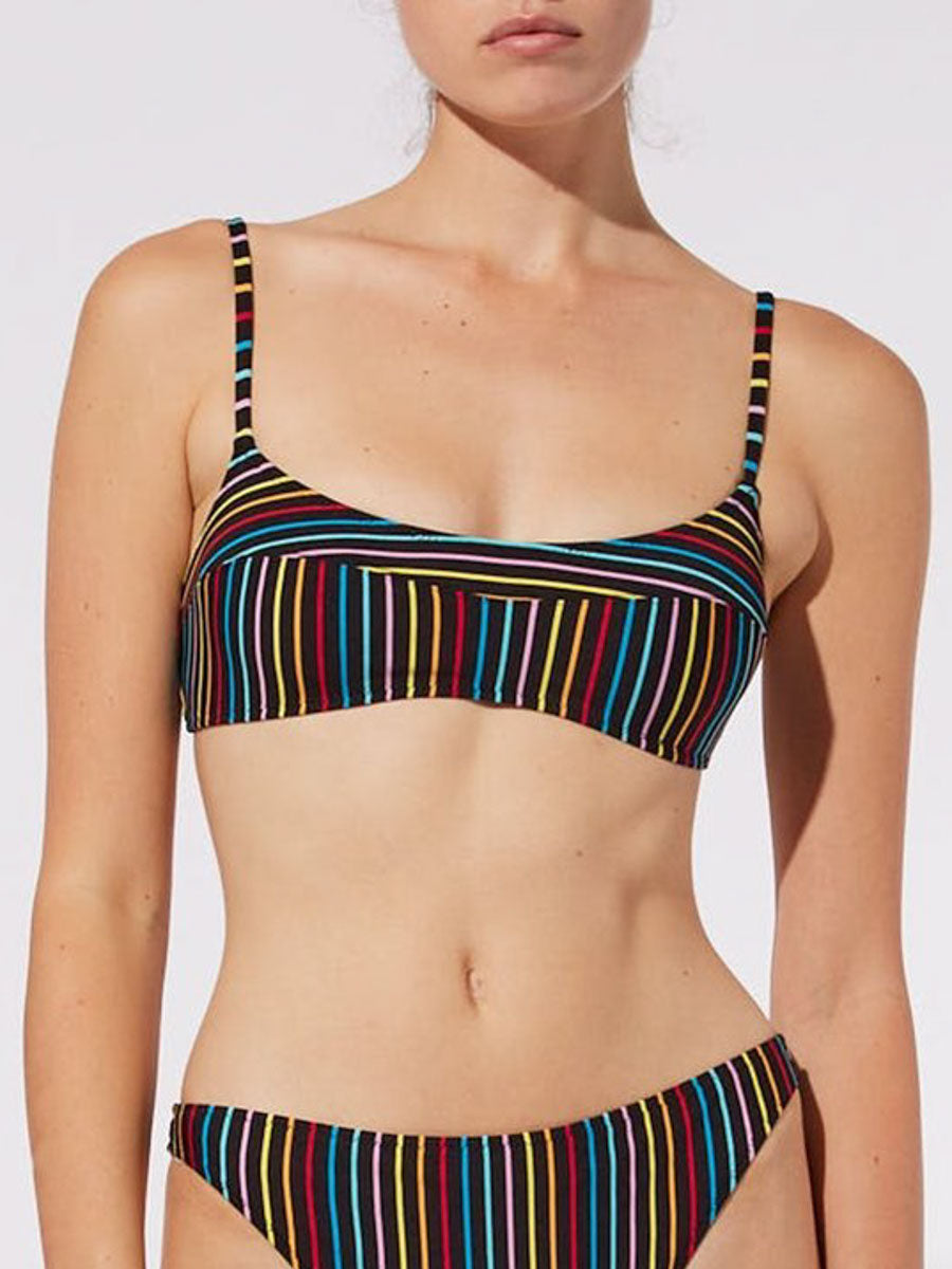 Solid & Striped The Elsa Top In Rainbow Pinstripe