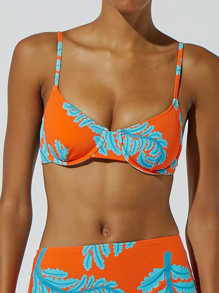 Solid & Striped The Ginger Top in Leaf Motif