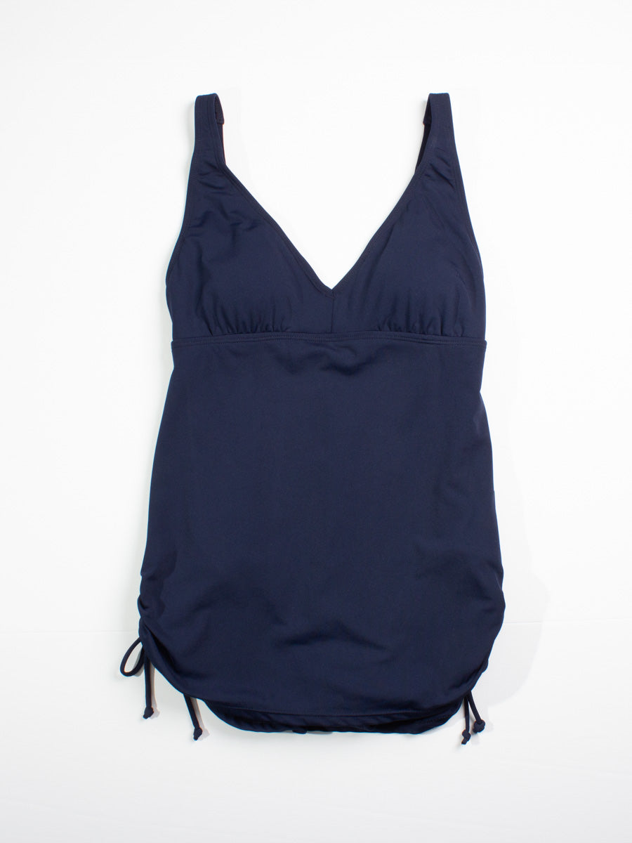 TYR One Piece Solid V-Neck Sheath In Navy