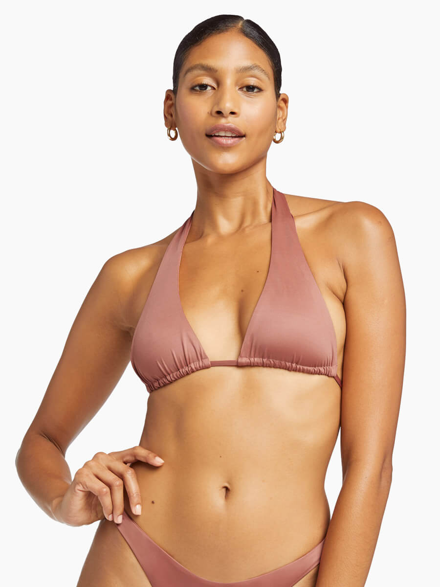 Vitamin A Milana Tie Side Top In Terra Cotta Ecolux