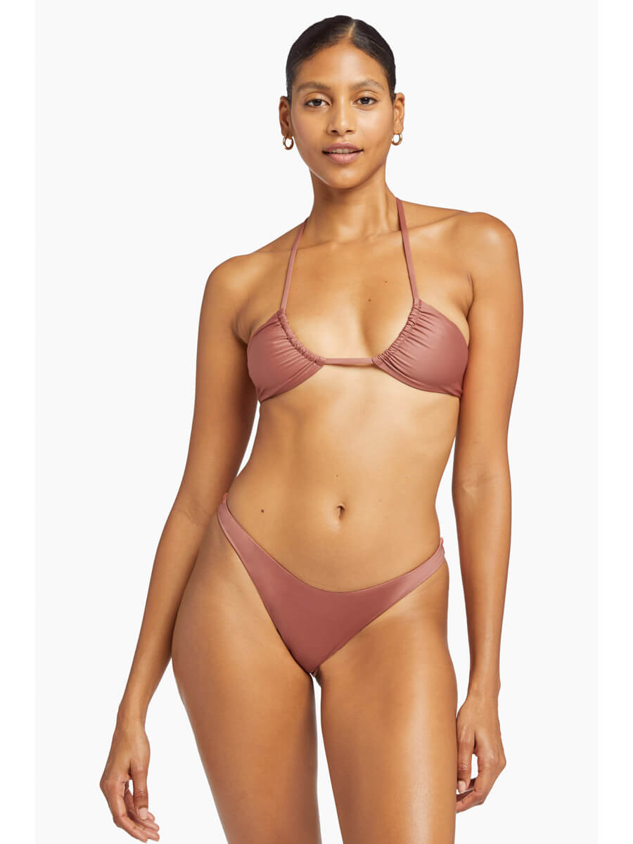Vitamin A Milana Tie Side Top In Terra Cotta Ecolux