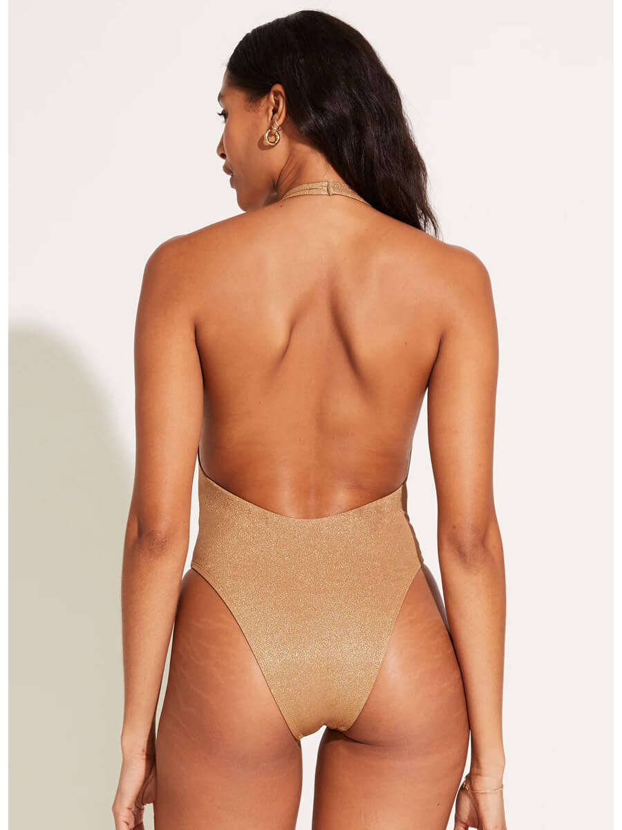 Vitamin A Alia One Piece in Golden Glow Metallic