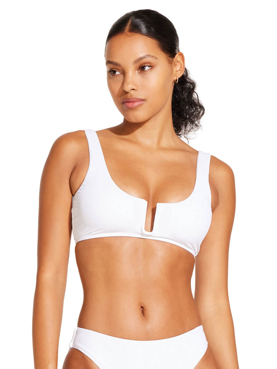 Vitamin A Astrid Bralette In White EcoRib BT