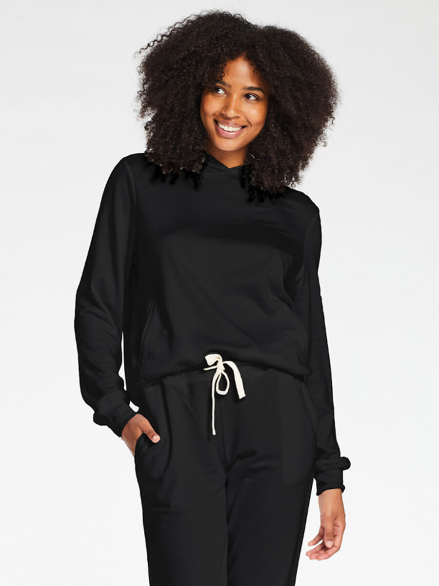 Vitamin A Emery Fleece Hoodie in EcoSoft Black