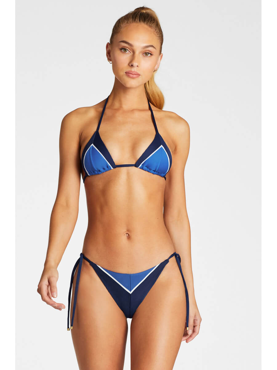 Vitamin A Natalie Miter Stripe Tie Bottom Blu Bar Stripe