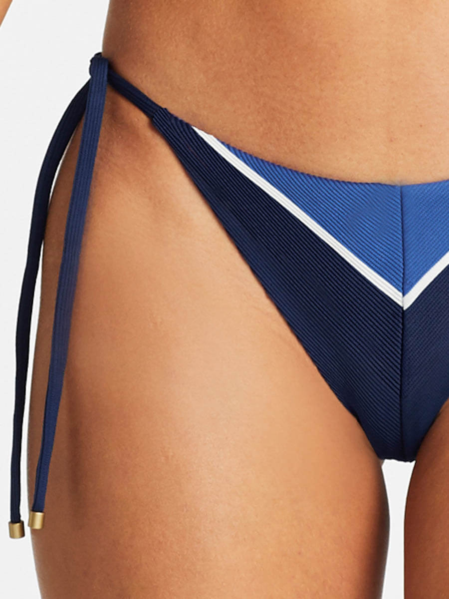 Vitamin A Natalie Miter Stripe Tie Bottom Blu Bar Stripe