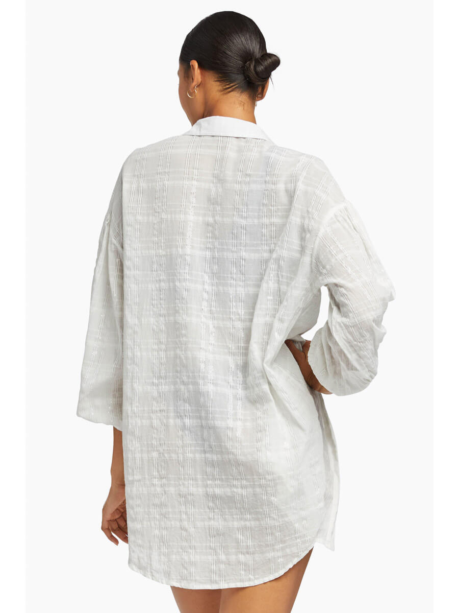 Vitamin A Sarita Shirt Dress In Organic Shimmer Cotton