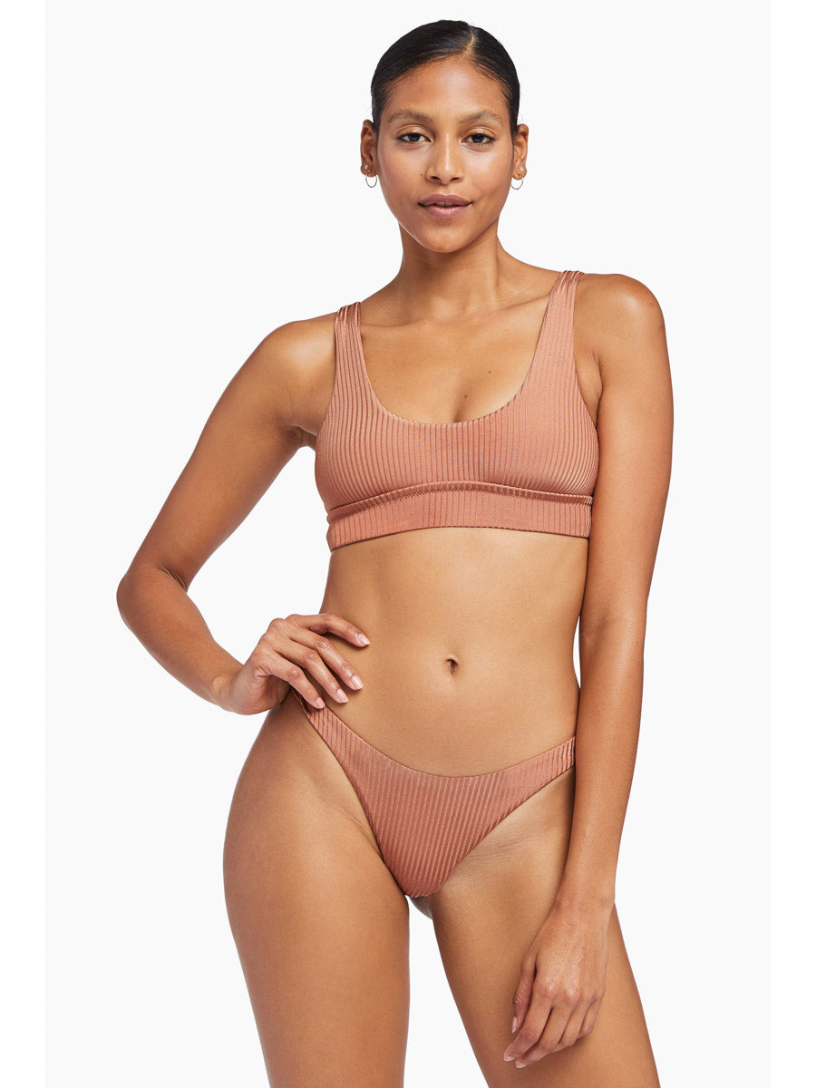 Vitamin A Sienna Tank in Pink Sands Shimmer Rib