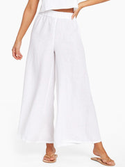 Vitamin A Tallows Wide Leg Pant in EcoLinen White, view 1, click to see full size
