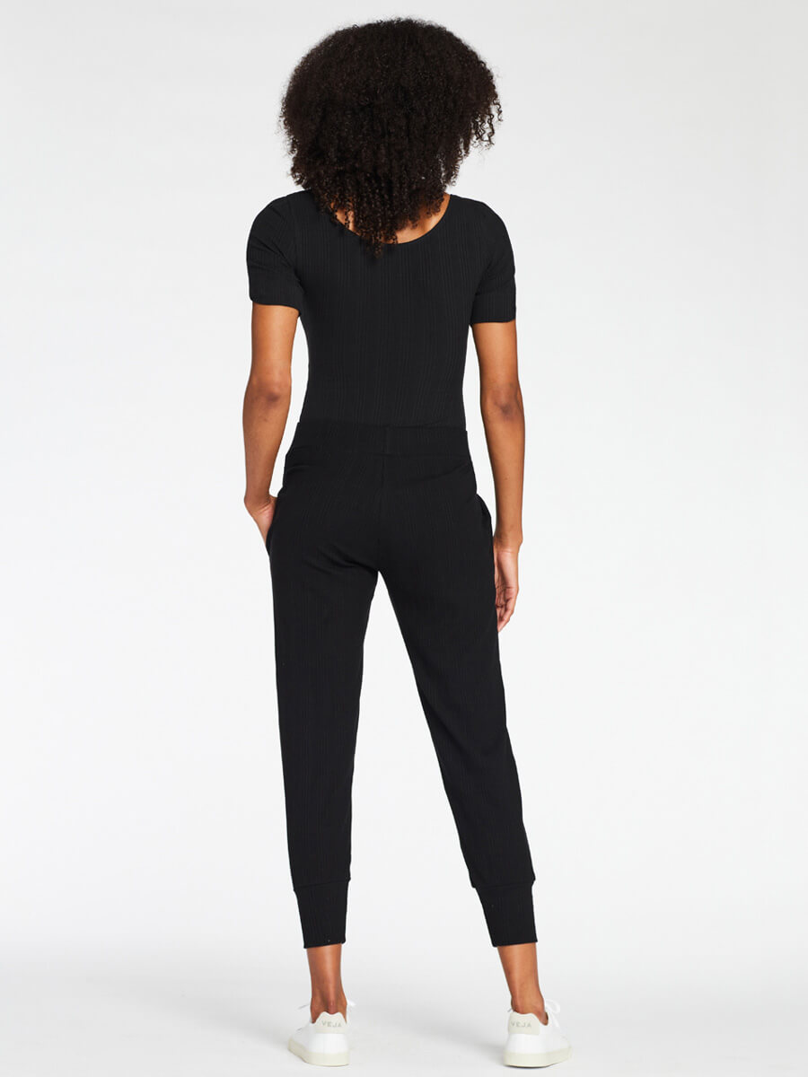 Vitamin A West Pant in Black Organic Rib
