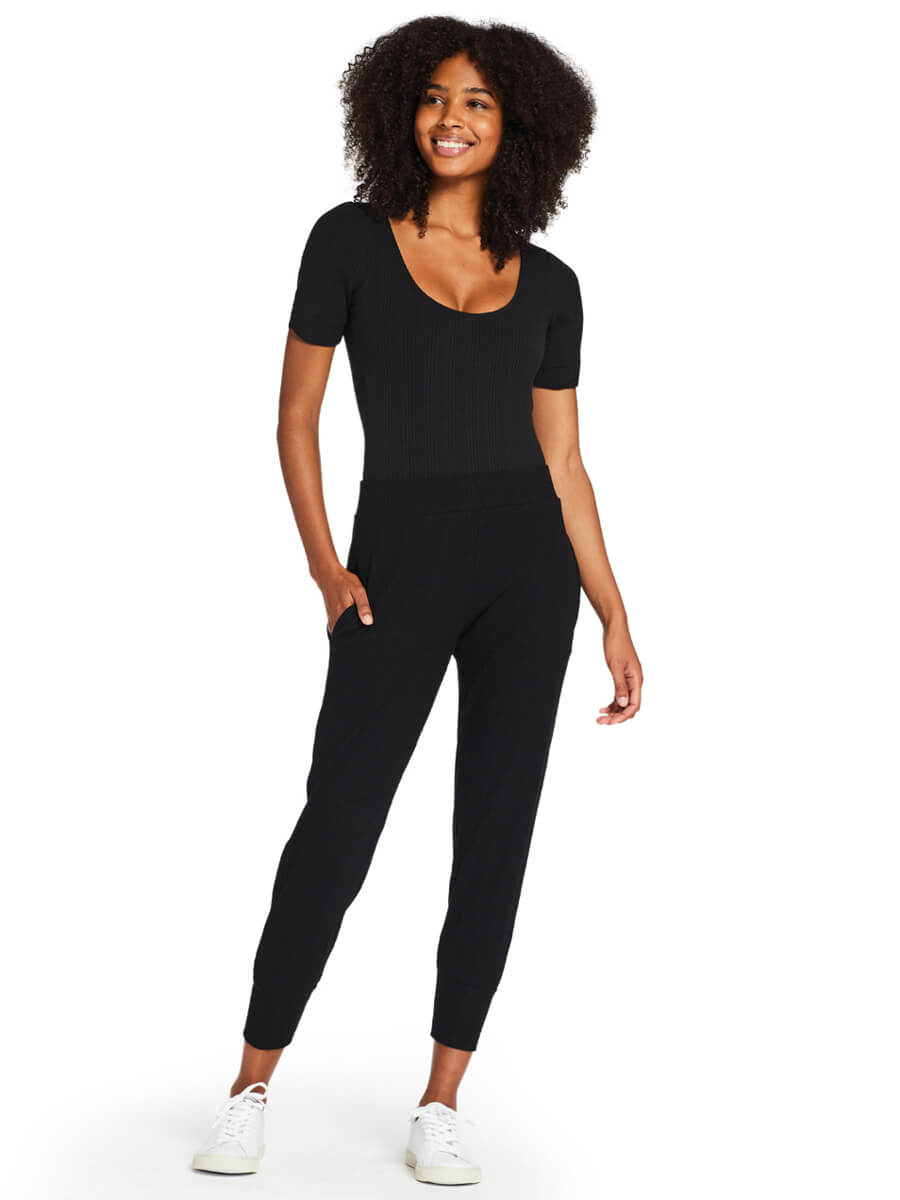 Vitamin A West Pant in Black Organic Rib