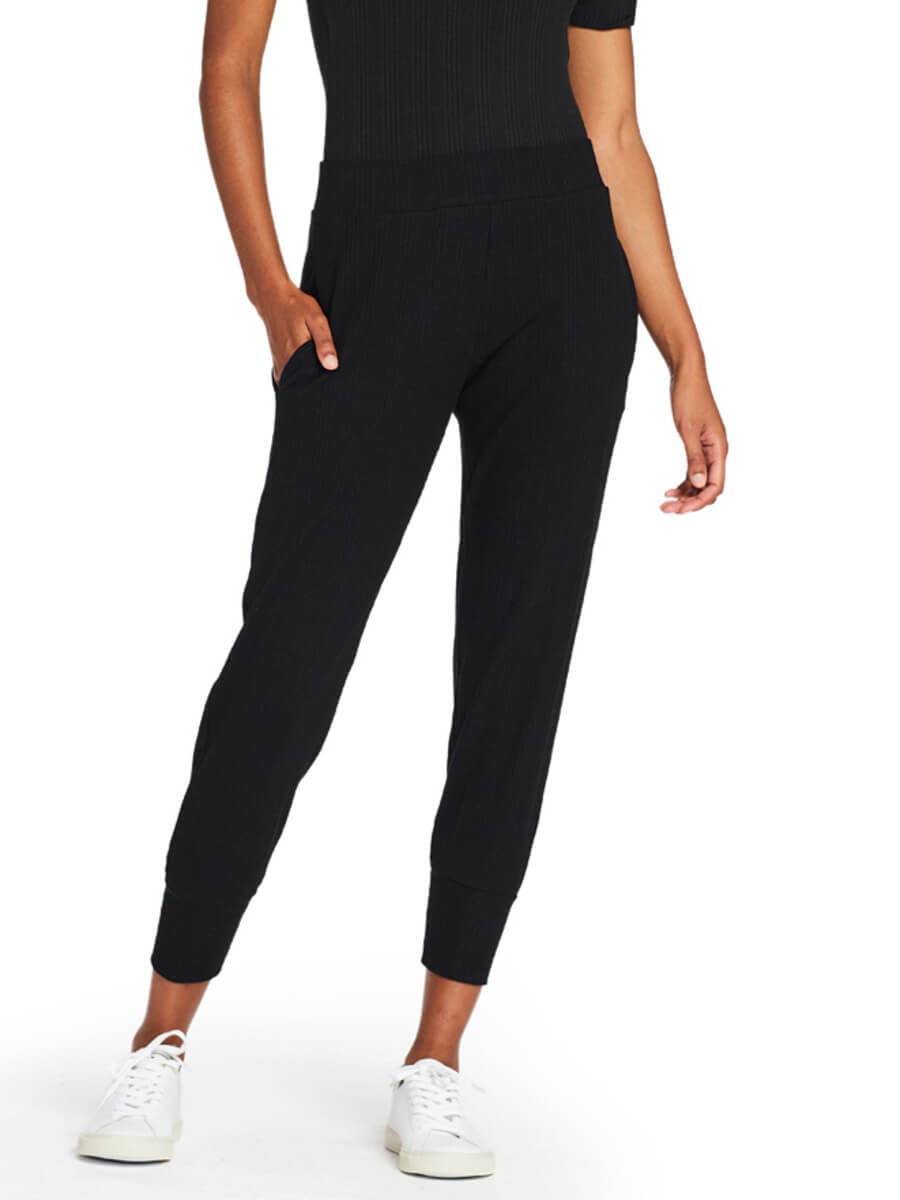 Vitamin A West Pant in Black Organic Rib