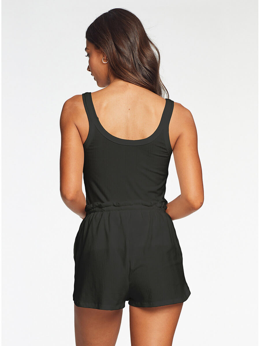 Vitamin A Thalia Shorts in Black Organic Rib