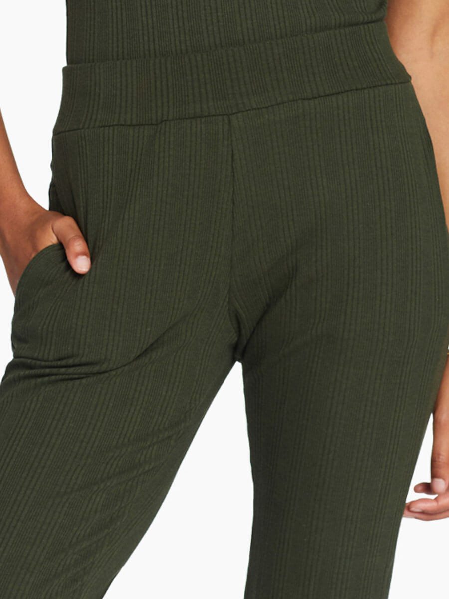 Vitamin A West Pant in Forest Organic Rib
