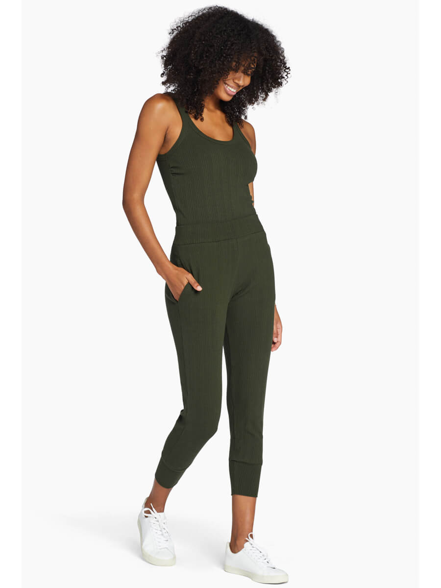 Vitamin A West Pant in Forest Organic Rib