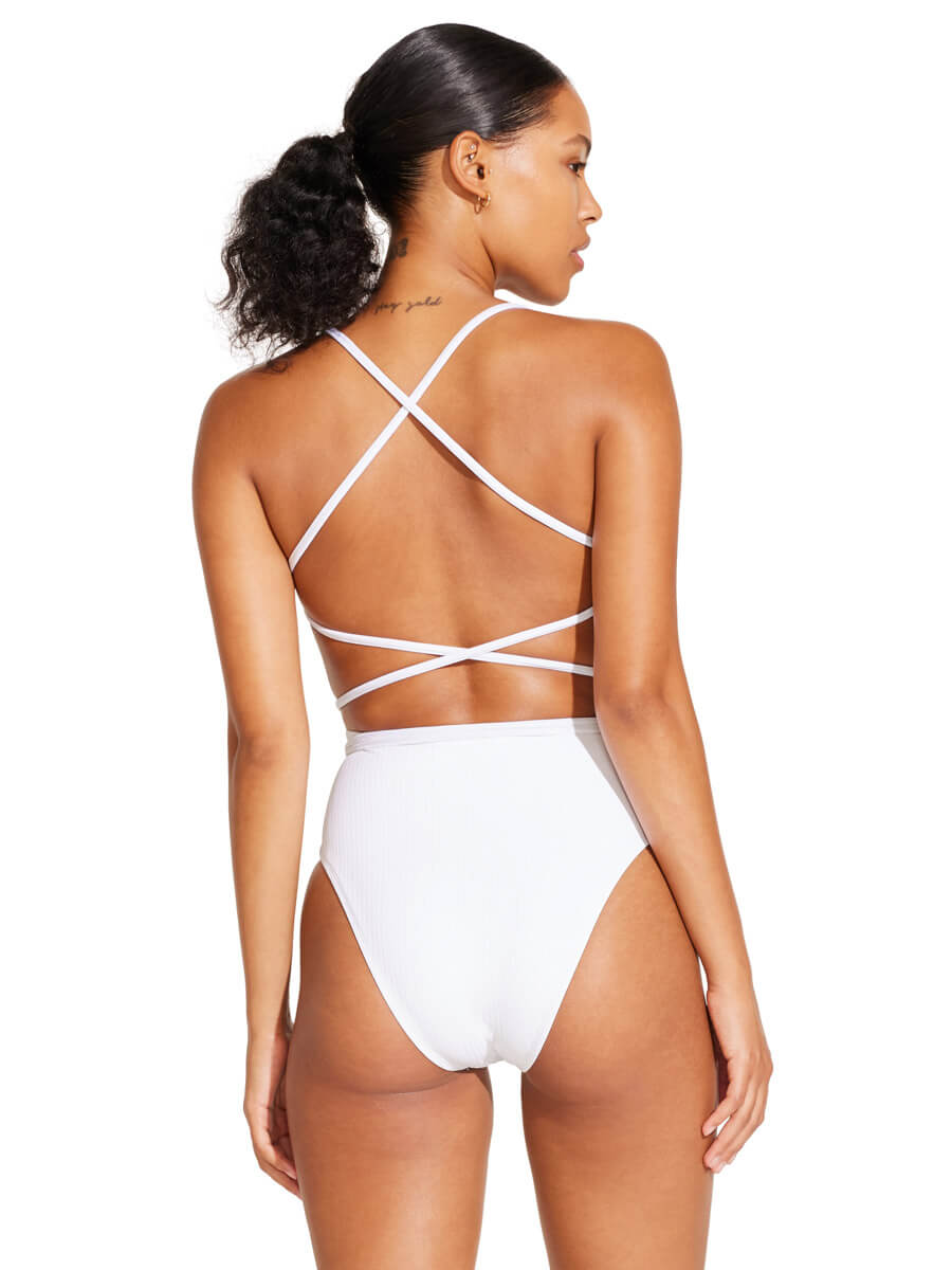 Vitamin A Yara Wrap One Piece In White EcoRib BT