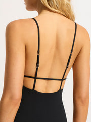 Seafolly SF Collective V Neck One Piece in Black, view 4, click to see full size
