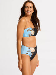Seafolly Garden Party High Waisted Bottoms in Black, view 3, click to see full size